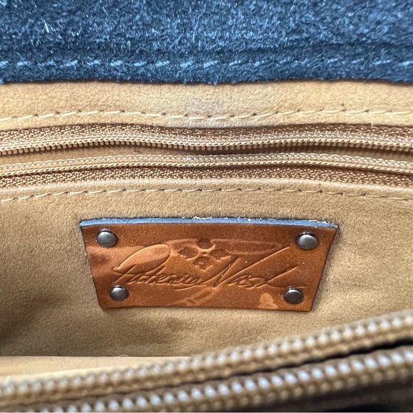 Patricia Nash Leather and Tweed Laurentina  Crossbody Bag Black - Picture 8 of 16